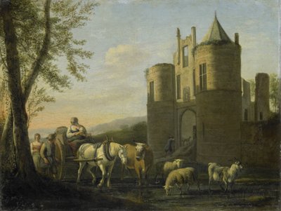 La porta principale del castello di Egmond da Gerrit Berckheyde