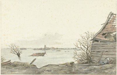 Vista di Ransdorp allagata, febbraio 1825 da Gerrit Lamberts