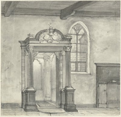 Ingresso alla cappella con la cripta dei Signori di Zandvoort, nella chiesa di Zandvoort da Gerrit Lamberts
