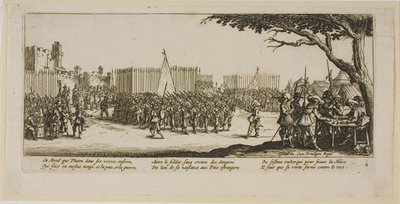 Reclutamento di truppe, tavola due da Le grandi miserie della guerra da Gerrit Lucasz van Schagen