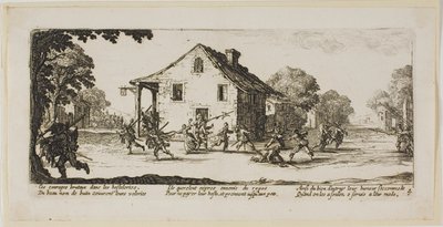 Scena di saccheggio, quarta tavola da Le grandi miserie della guerra da Gerrit Lucasz van Schagen