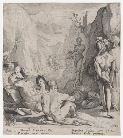San Giovanni Battista predica, 1593 da Gerrit Pietersz Sweelink
