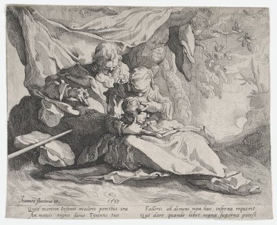 Il riposo durante la fuga in Egitto, 1593 da Gerrit Pietersz Sweelink