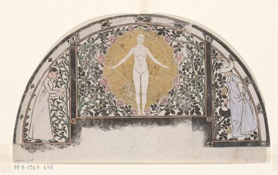 Progetto per la cornice di un calendario per il 1901 con donne e fiori da Gerrit Willem Dijsselhof