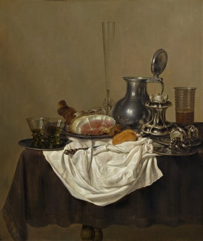 Natura morta con prosciutto da Gerrit Willemsz. Heda
