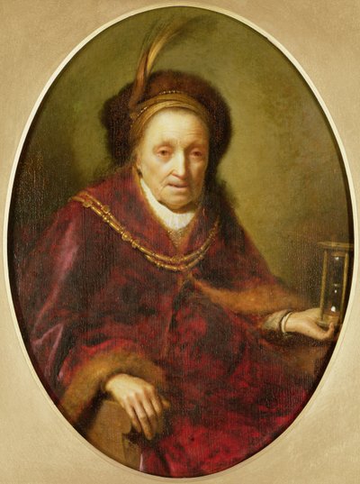 Una vecchia con una clessidra da Gerrit Dou