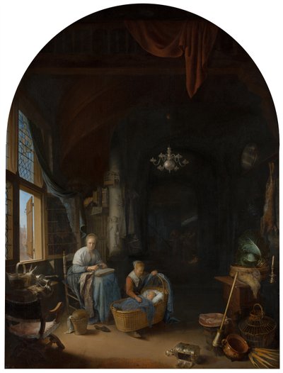 La giovane madre da Gerrit Dou