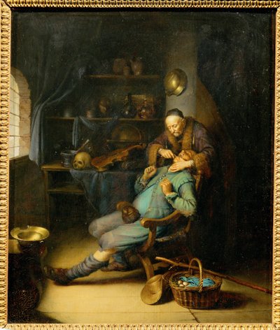 Il dentista ... da Gerrit or Gerard Dou