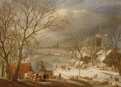Una Festa di Nozze lungo un Fiume Ghiacciato da Gerrit van Battem