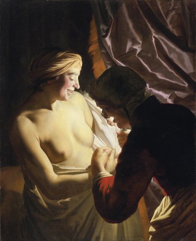 La caccia alle pulci da Gerrit van Honthorst