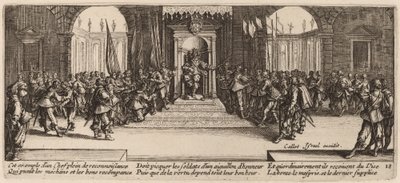 Distribuzione delle ricompense da Gerrit van Schagen after Jacques Callot