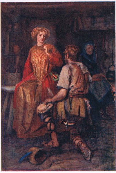 "Spesso portava dal bosco frutti selvatici, i cui lati erano purpurei e sorridevano di rosso!", Storie dalla Regina delle Fate pubblicate da George Harrap and Company da Gertrude E. Demain (after) Hammond