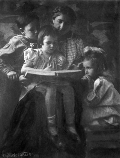 Donna e bambini che leggono da Gertrude Käsebier