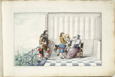 Compagnia su una terrazza da Gesina ter Borch (signed by artist)