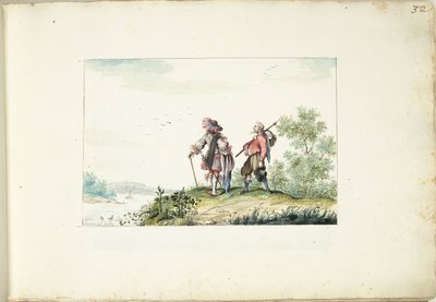 Signore e vagabondo in un paesaggio da Gesina ter Borch (signed by artist)