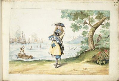 Moses ter Borch sulla costa inglese da Gesina ter Borch (signed by artist)