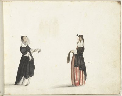 Due donne in piedi di profilo da Gesina ter Borch