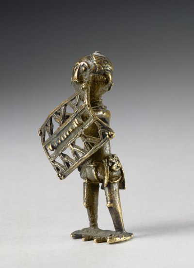 Guerriero con scudo (ottone) da Ghanaian School