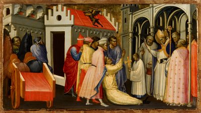 San Ugo di Lincoln esorcizza un uomo posseduto dal diavolo, 1404-1407 da Gherardo Starnina