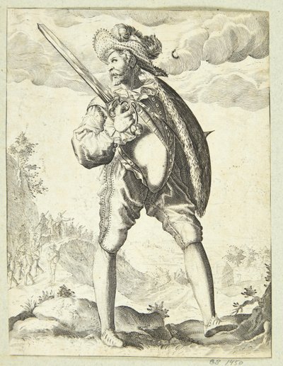 Soldato armato di spada e scudo da Gheyn, Jacques II de