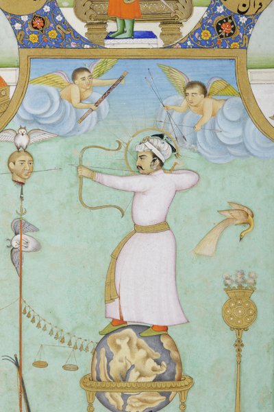 (dettaglio) Ritratto allegorico di Jahangir da Ghulam Ali Khan