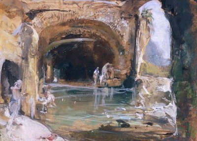 Bagnanti nella grotta, Napoli da Giacinto Gigante