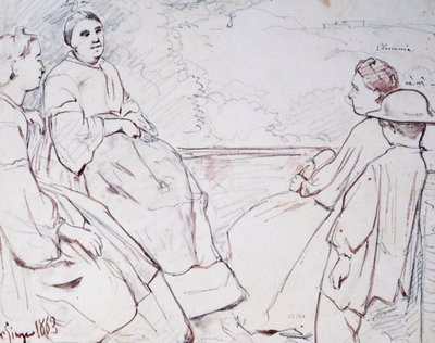 Famiglia Gigante: sua moglie Luisa, le figlie Elisa, Elenuccia e Nini da Giacinto Gigante