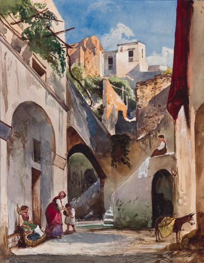 Case sulla Costiera della Penisola Sorrentina, con aggiunte della Principessa Maria Annunziata di Borbone, 1853 da Giacinto Gigante