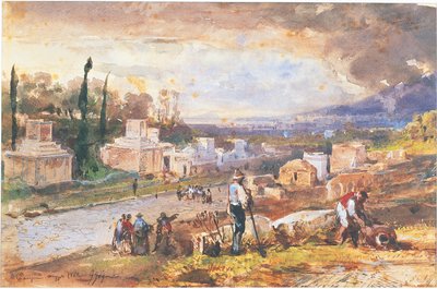 Italia, Pompei, La Strada delle Tombe 1862 da Giacinto Gigante