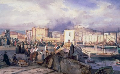 Molo di Napoli da Giacinto Gigante