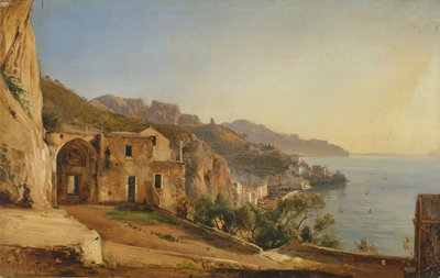 Veduta di Amalfi dalla grotta dei Cappuccini da Giacinto Gigante