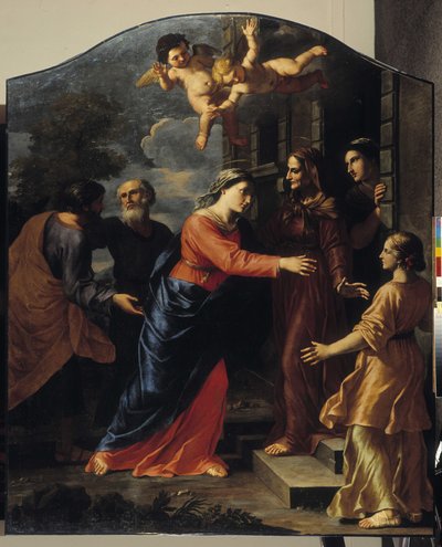 La Visitazione. La Vergine Maria visita Elisabetta da Giacinto Gimignani or Gemignano