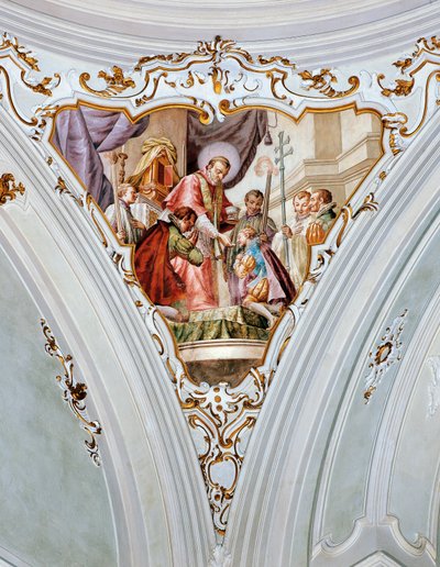 San Luigi Gonzaga riceve la Prima Comunione da San Carlo Borromeo da Giacomo Ceruti