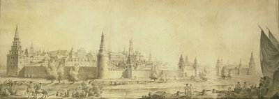 Veduta panoramica del Cremlino di Mosca alla fine del XVIII secolo, fine 1790s da Giacomo Antonio Domenico Quarenghi