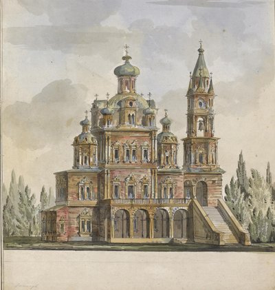 Progetto per la Chiesa della Dormizione della Theotokos in via Pokrovka a Mosca da Giacomo Antonio Domenico Quarenghi