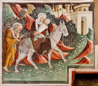 Fuga in Egitto (dettaglio) da Giacomo Borlone de Buschis