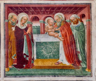 Presentazione di Gesù al Tempio (dettaglio) da Giacomo Borlone de Buschis