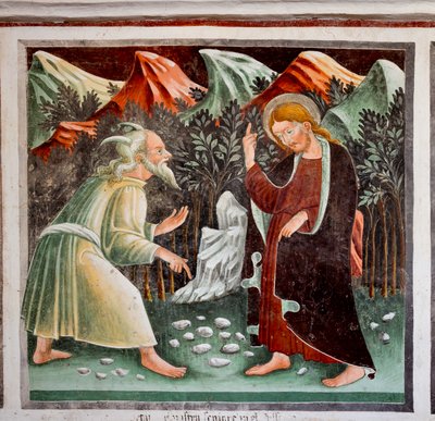 Tentazioni di Gesù (dettaglio) da Giacomo Borlone de Buschis