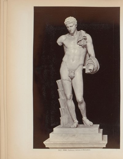 Scultura di Hermes del Belvedere nei Musei Vaticani a Roma, Italia da Giacomo Brogi (attributed to)