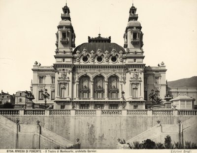 Vista della facciata del Teatro di Montecarlo, progettato da Charles Garnier. Monaco da Giacomo Brogi