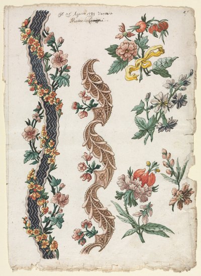 Disegni floreali e bande floreali da Giacomo Cavenezia