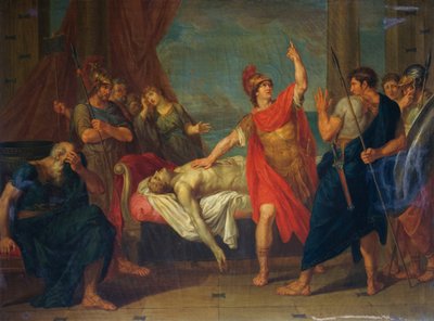 Achille che giura sul corpo di Patroclo, dipinto di Giacomo Conca (1787-1852) da Giacomo Conca