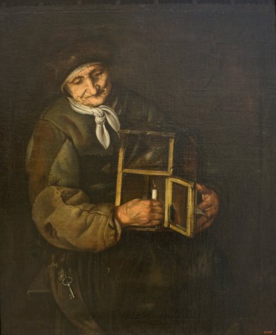 Vecchia con una lampada da Giacomo Francesco Cipper