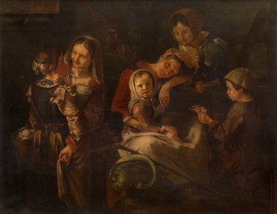 Donne e bambini contadini da Giacomo Francesco Cipper