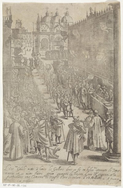 Processione di musicisti davanti al Palazzo Ducale da Giacomo Franco
