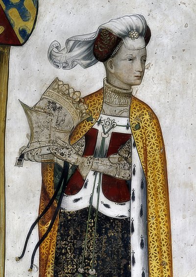 Rappresentazione dei marchesi di Saluzzo e delle loro consorti come eroi e eroine storiche e mitologiche, (dettaglio) da Giacomo Jaquerio