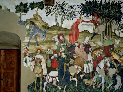 La Fontana della Vita, (dettaglio) che raffigura il ritorno alla fontana, 1418-30 da Giacomo Jaquerio