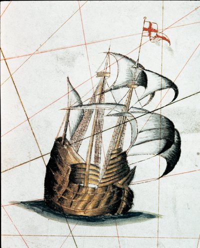 Caravella genovese (dettaglio) da Giacomo Maggiolo