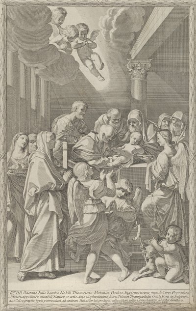 La circoncisione di Cristo, un gruppo di uomini, donne e angeli lo circondano, 1687-1717 da Giacomo Maria Giovannini