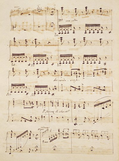 Pagina manoscritta della partitura di 